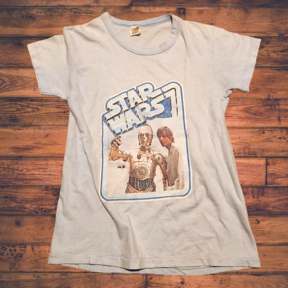 Vintage 70s Star Wars Luke Skywalker and C3P0 True Vintage Shirt